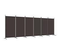 vidaXL Cloison de séparation 6 panneaux Tissu Marron 520x180 cm