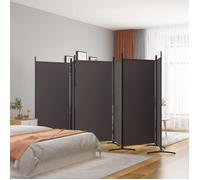 vidaXL Cloison de séparation 6 panneaux Tissu Marron 520x180 cm