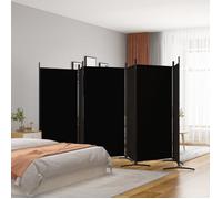 vidaXL Cloison de Séparation 6 Panneaux Séparateur de Pièce Pliable Diviseur Écran d'Intimité Paravent Décoration Salon Noir 350273