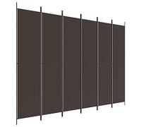 vidaXL Cloison de séparation 6 panneaux pliable Marron 300x220 cm Tissu