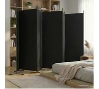 vidaXL Paravent 6 panneaux pliable tissu noir 520x180 cm