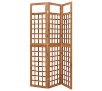 vidaXL Bois de Pin Cloison de Séparation à 3 Panneaux Séparateur de Pièce Diviseur Paravent Treillis Supports de Plantes Patio 121x180,5 cm