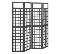 Kamerscherm/trellis met 4 panelen161x180 cm vurenhout zwart316483