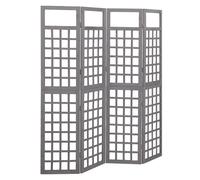 Vidaxl Cloison De Séparation À 4 Panneaux/Treillis Bois Sapin Massif Marron