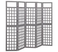 vidaXL Cloison de séparation à 5 panneaux Bois de pin Gris 201,5x180cm Multicolore
