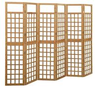 vidaXL Cloison de séparation à 6 panneaux Bois de pin 242,5x180 cm