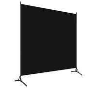 vidaXL Paravent séparateur de pièce 175x180 cm noir – tissu polyester, structure en fer