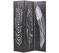 vidaXL Cloison de séparation pliable 120 x 170 cm Plumes noir et blanc – Design contemporain