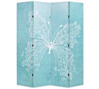 vidaXL Cloison de séparation pliable 160 x 170 cm Papillon Bleu