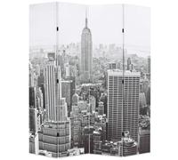 vidaXL Cloison de séparation pliable 160x170 cm New York Noir et blanc Multicolore