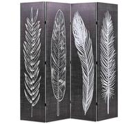 Cloison de Séparation Pliable Plumes Noir Blanc Paravent Multi-taille vidaXL