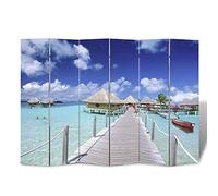 vidaXL Cloison de séparation pliable 217x170 cm Plage