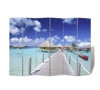 vidaXL Cloison de séparation pliable 217x170 cm Plage