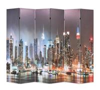 vidaXL Cloison de Séparation Pliable 228x170 cm New York la Nuit Paravent