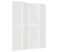 vidaXL Cloison de séparation pliable 4 panneaux 160x170 cm Blanc Blanc