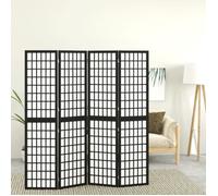 Kamerscherm inklapbaar 4 panelen Japanse stijl 160x170 cm zwart352080