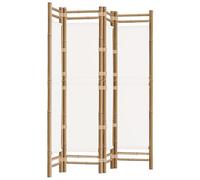 vidaXL Cloison de séparation Pliante 4 Panneaux 160 cm Bambou et Toile