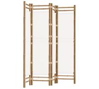 Cloison de séparation pliante 4 panneaux 160 cm Bambou et toile