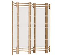 vidaXL Cloison de séparation Pliante 5 Panneaux 200 cm Bambou et Toile