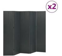 vidaXL Cloisons de séparation 5 panneaux 2 pcs Anthracite 200x180 cm Anthracite