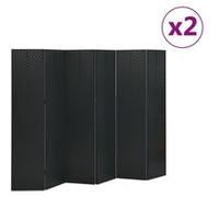 vidaXL Cloisons de séparation 6 panneaux 2 pcs Noir 240x180 cm Acier Noir