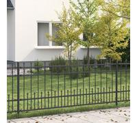 Vidaxl Clôture À Anneau Piqué Noir 200 X 130 Cm Acier Enduit De Poudre