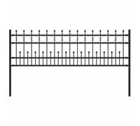 vidaXL Clôture à anneau piqué Noir 200 x 130 cm Acier enduit de poudre, Rectangulaire, Moderne, Durable, Résistant à la rouille, Résistant à la corrosion, Résistant aux intempéries, pour l'extérieur,