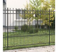Vidaxl Clôture À Anneau Piqué Noir 200 X 200 Cm Acier Enduit De Poudre