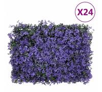 Vidaxl Clôture À Feuilles Artificielles 24 Pcs Violet 40x60 Cm