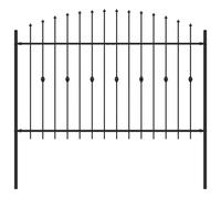 vidaXL Clôture à Pointe Noir 200 x 130 cm Acier enduit de poudre, Table Rectangulaire Moderne, Design Durable, Résistant à la Rouille, Résistant aux Intempéries, Idéal pour les Espaces Extérieurs, Con