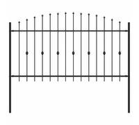 vidaXL Clôture à Pointe Noir 200 x 150 cm Acier enduit de poudre, Table Rectangulaire Moderne, Design Durable, Résistant à la Rouille, Résistant aux Intempéries, Idéal pour les Espaces Extérieurs, Con