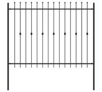 vidaXL Clôture à Pointe Noir 200 x 200 cm Acier enduit de poudre, Table Rectangulaire Moderne, Design Durable, Résistant à la Rouille, Résistant aux Intempéries, Idéal pour les Espaces Extérieurs, Con