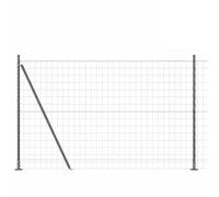 vidaXL Clôture avec Poteau Gris 1,4 x 10 m Acier et PVC, Clôture de Jardin et terrasse, Panneaux Modernes, barrière Durable, Style et Vie privée au Meilleur Prix