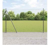vidaXL Clôture avec poteau Gris 1,6 x 10 m Acier et PVC 3350922