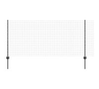 vidaXL Clôture avec poteau Gris 1 x 10 m Acier et PVC, Clôture de jardin ajustable, moderne et durable, séparateur d'espace, partition privée pour vos extérieurs