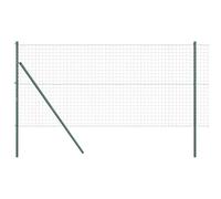 vidaXL Clôture avec poteaux Vert 1.2 x 10 m Acier, Clôture de Jardin et terrasse, Panneaux Modernes, barrière Durable, Style et Vie privée au Meilleur Prix