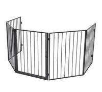 vidaXL Barrière de sécurité pour cheminée et animaux de compagnie Acier Noir