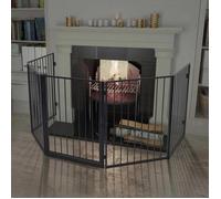 vidaXL Clôture de cheminée pour animaux de compagnie Acier Noir