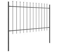 Clôture De Jardin Vidaxl Avec Pointes Grises 3,4x0,8 M En Acier
