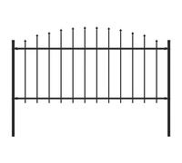 Vidaxl Clôture De Jardin À Dessus En Lance Acier (0,5-0,75)X1,7 M Noir