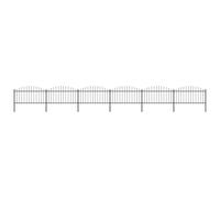 Vidaxl Clôture De Jardin À Dessus En Lance Acier (1,25-1,5)X10,2m Noir