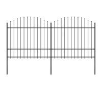 Vidaxl Clôture De Jardin À Dessus En Lance Acier (1,5-1,75)X3,4 M Noir Noir