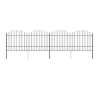 Vidaxl Clôture De Jardin À Dessus En Lance Acier (1,5-1,75)X6,8 M Noir
