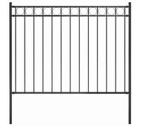 vidaXL Clôture de jardin en acier 1,81 x 1,2 m Noir 146314