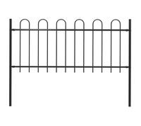 vidaXL Clôture de jardin avec dessus en cerceau acier 1,8 m noir