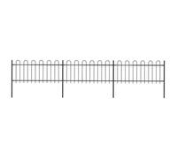 vidaXL Clôture de jardin avec arceau en acier 537 x 80 cm Noir 277649