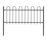 Vidaxl Clôture De Jardin Avec Dessus En Cerceau Acier 1,8 M Noir Noir