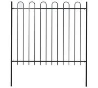 Vidaxl Clôture De Jardin Avec Dessus En Cerceau Acier 1,8 M Noir Noir