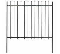 vidaXL Clôture de jardin avec dessus en forme de lance en acier 181 x 150 cm Noir 144927