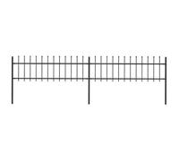 vidaXL Clôture de jardin avec dessus en forme de lance en acier 337 x 60 cm Noir 277594
